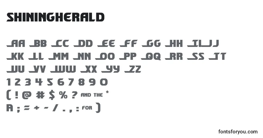 Schriftart Shiningherald (140699) – Alphabet, Zahlen, spezielle Symbole