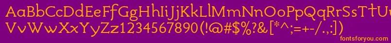 AvdiraRegular Font – Orange Fonts on Purple Background