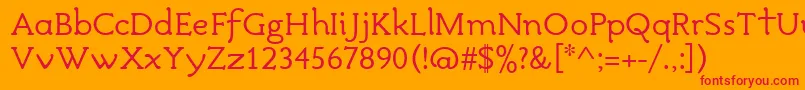 AvdiraRegular Font – Red Fonts on Orange Background