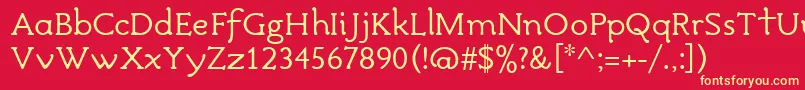 AvdiraRegular Font – Yellow Fonts on Red Background