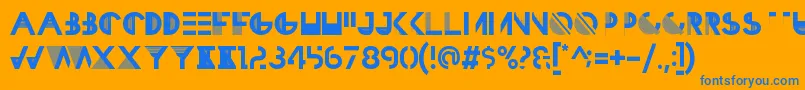 HbmRazedGaleriePersonalUseOnly Font – Blue Fonts on Orange Background