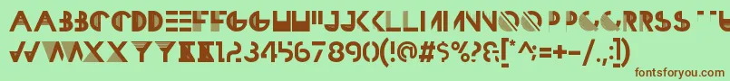 HbmRazedGaleriePersonalUseOnly Font – Brown Fonts on Green Background