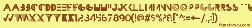 HbmRazedGaleriePersonalUseOnly Font – Brown Fonts on Yellow Background