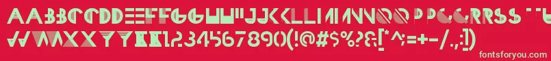 HbmRazedGaleriePersonalUseOnly Font – Green Fonts on Red Background