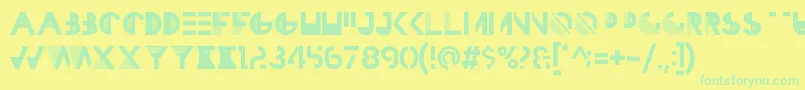 HbmRazedGaleriePersonalUseOnly Font – Green Fonts on Yellow Background