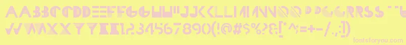 HbmRazedGaleriePersonalUseOnly Font – Pink Fonts on Yellow Background