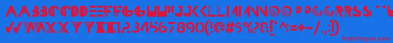 HbmRazedGaleriePersonalUseOnly Font – Red Fonts on Blue Background
