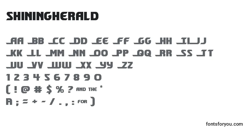 Schriftart Shiningherald (140700) – Alphabet, Zahlen, spezielle Symbole