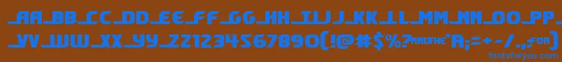 フォントshiningherald – 茶色の背景に青い文字