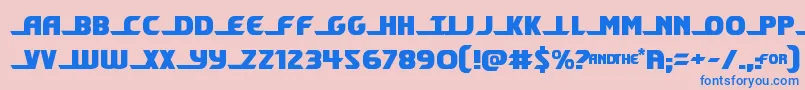 フォントshiningherald – ピンクの背景に青い文字