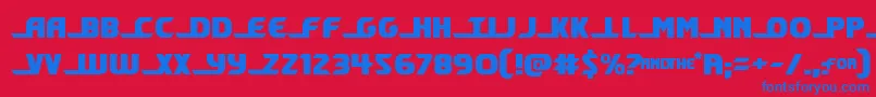 フォントshiningherald – 赤い背景に青い文字