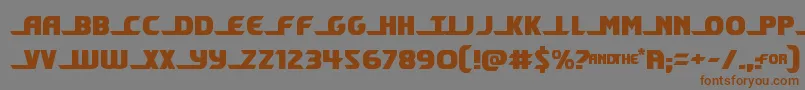 フォントshiningherald – 茶色の文字が灰色の背景にあります。