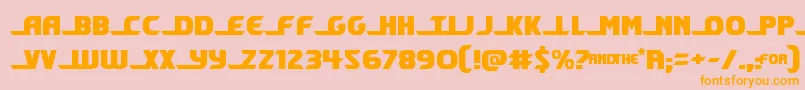 フォントshiningherald – オレンジの文字がピンクの背景にあります。