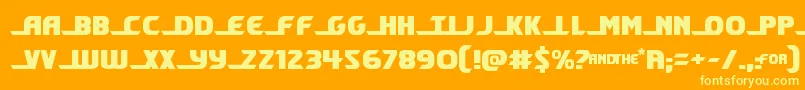 shiningherald-fontti – keltaiset fontit oranssilla taustalla