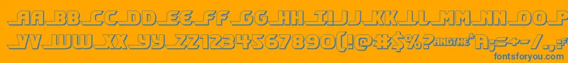 shiningherald3d Font – Blue Fonts on Orange Background