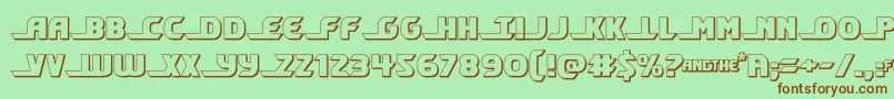 shiningherald3d Font – Brown Fonts on Green Background
