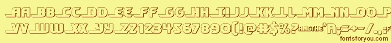 shiningherald3d Font – Brown Fonts on Yellow Background