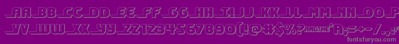 shiningherald3d Font – Gray Fonts on Purple Background