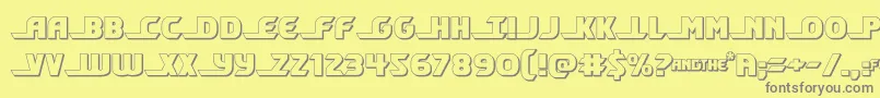 shiningherald3d Font – Gray Fonts on Yellow Background