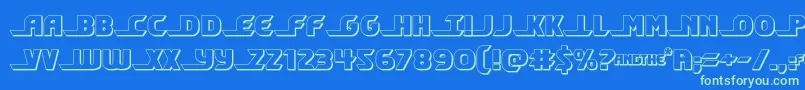 shiningherald3d Font – Green Fonts on Blue Background