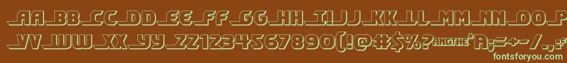 shiningherald3d Font – Green Fonts on Brown Background