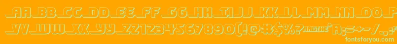 shiningherald3d Font – Green Fonts on Orange Background