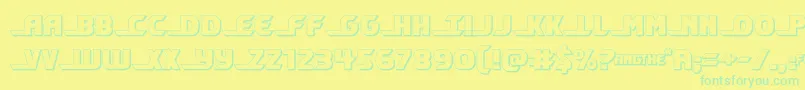 shiningherald3d Font – Green Fonts on Yellow Background