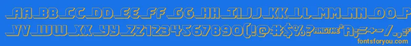 shiningherald3d Font – Orange Fonts on Blue Background