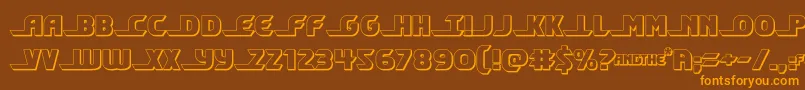 shiningherald3d Font – Orange Fonts on Brown Background