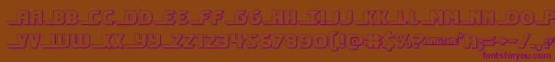 shiningherald3d Font – Purple Fonts on Brown Background