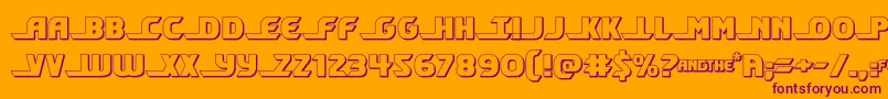 shiningherald3d Font – Purple Fonts on Orange Background