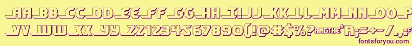 shiningherald3d Font – Purple Fonts on Yellow Background