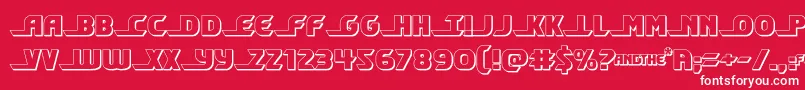 フォントshiningherald3d – 赤い背景に白い文字