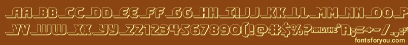 shiningherald3d Font – Yellow Fonts on Brown Background