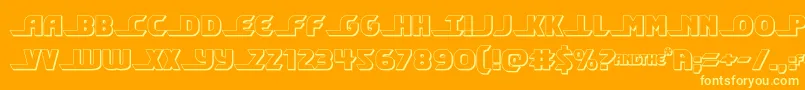shiningherald3d Font – Yellow Fonts on Orange Background