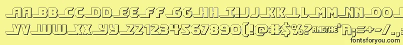 shiningherald3d Font – Black Fonts on Yellow Background