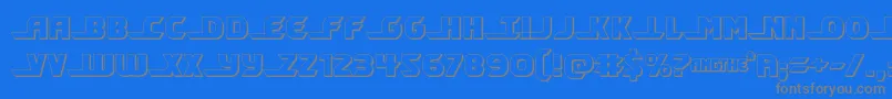 shiningherald3d Font – Gray Fonts on Blue Background