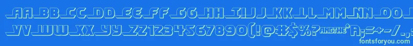 shiningherald3d Font – Green Fonts on Blue Background