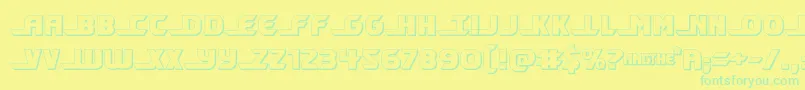 shiningherald3d Font – Green Fonts on Yellow Background