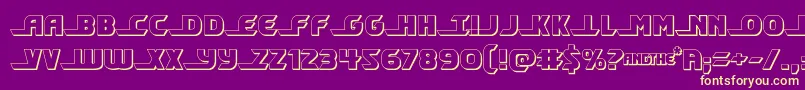 shiningherald3d Font – Yellow Fonts on Purple Background