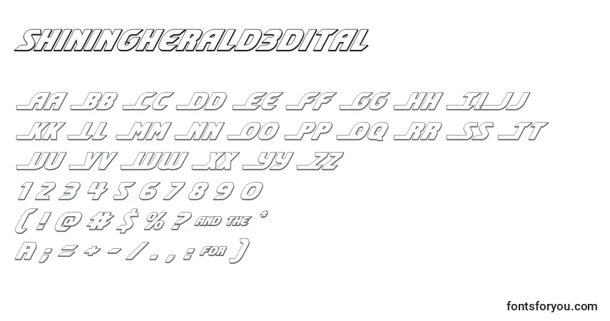 Shiningherald3dital (140703) Font – alphabet, numbers, special characters
