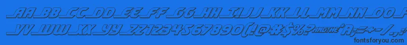 shiningherald3dital Font – Black Fonts on Blue Background