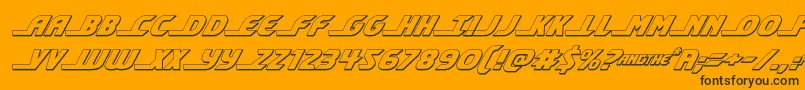 shiningherald3dital Font – Black Fonts on Orange Background