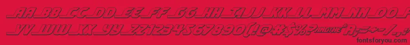 フォントshiningherald3dital – 赤い背景に黒い文字