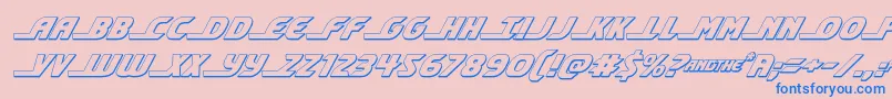 shiningherald3dital Font – Blue Fonts on Pink Background