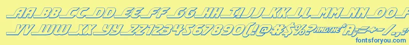 shiningherald3dital-Schriftart – Blaue Schriften auf gelbem Hintergrund