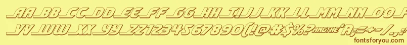 shiningherald3dital Font – Brown Fonts on Yellow Background