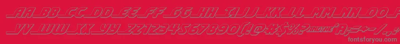 shiningherald3dital Font – Gray Fonts on Red Background
