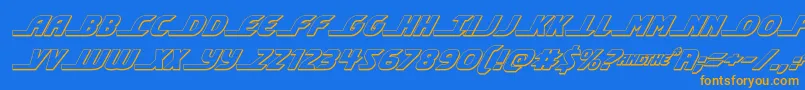 shiningherald3dital Font – Orange Fonts on Blue Background