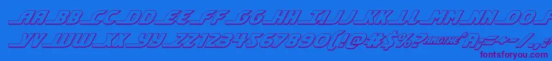 shiningherald3dital Font – Purple Fonts on Blue Background